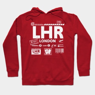 Vintage London LHR Airport Code Travel Day Retro Travel Tag Hoodie